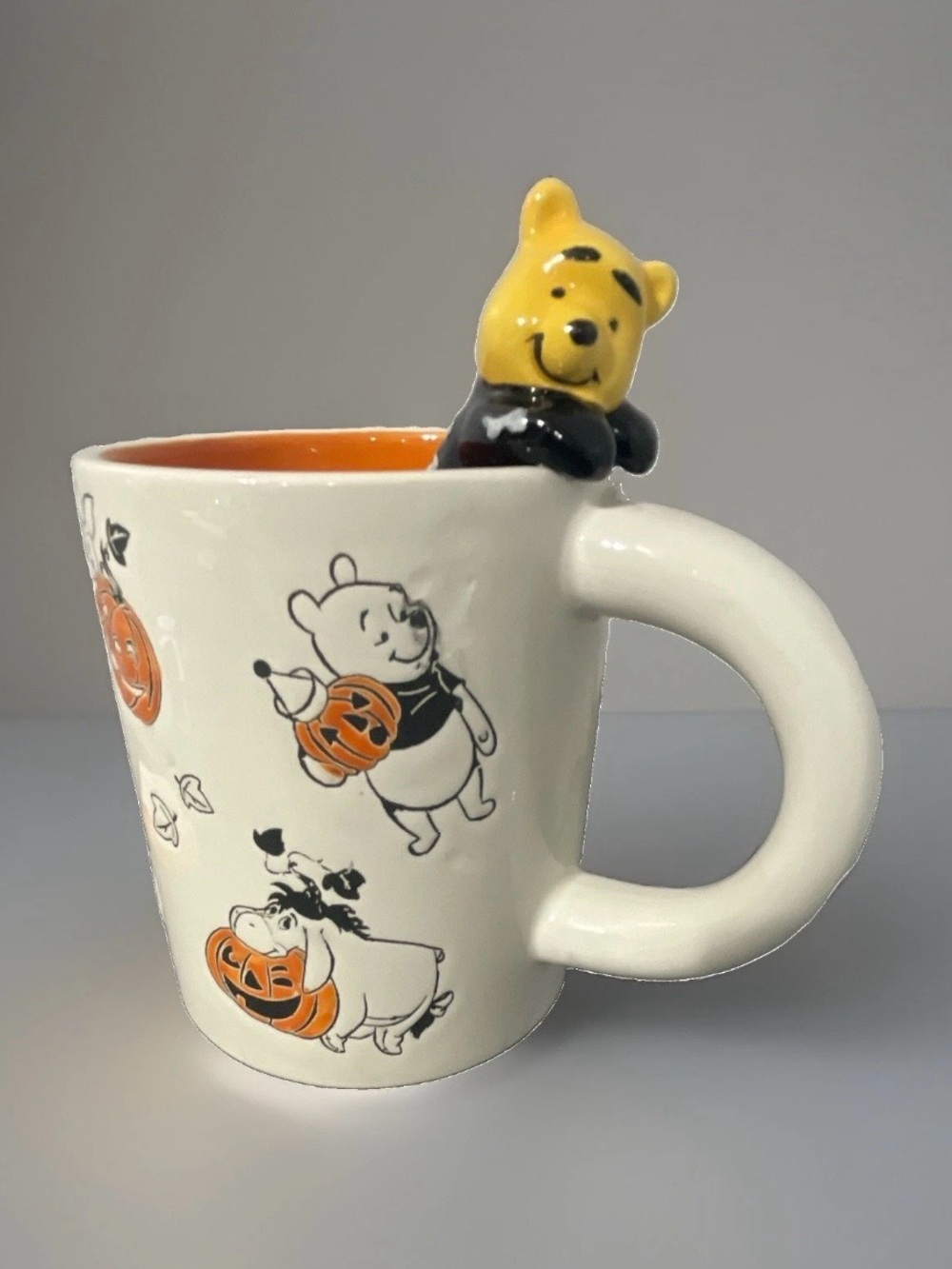 Disney Winnie the Pooh Halloween Ceramic Mug with Yellow Pooh Figure